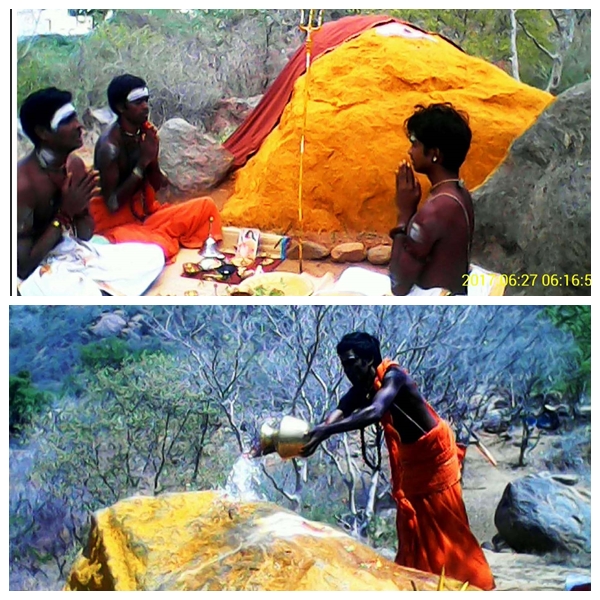 3 July 2017 - Worship continues at Pavazha Kundru by sanyasis and devotees of the Nithyananda Order