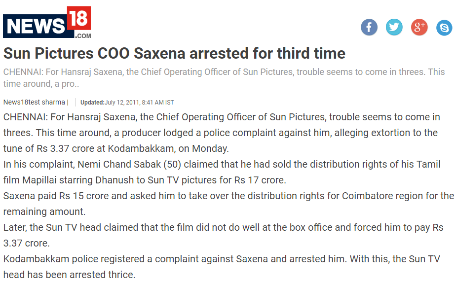 http://www.news18.com/news/india/sun-pictures-coo-saxena-arrested-for-third-time-383351.html